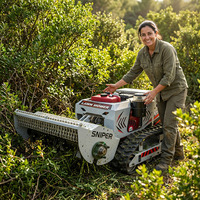 Nouvelle Arrivée Tondeuse Robotisée à Chenilles Télécommandée 4 Temps DIY pour Terrains Accidentés et Aménagements Extensibles