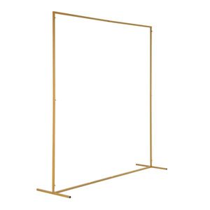 Arco di nozze in ferro dorato 200*50*200cm con parte superiore piatta e forma del telaio della porta della borsa d'acqua - Product Image 5