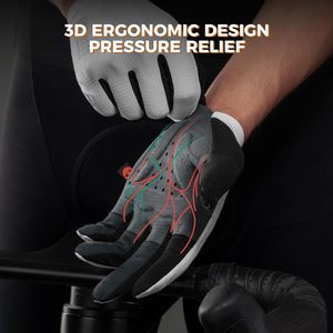 Guantes de Ciclismo – Guantes de Ciclismo Italianos con Interfaz Elástica y Almohadilla de Palma de Doble Flecha, Ligeros, Transpirables, con Absorción de Impactos y Pantalla Táctil - Product Image 4