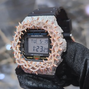 Iced Out Moissanite Quartz <b>Watch</b> Digital Display Diamond Encrusted Wristwatch Unisex Custom Sample Design - Product Image 4