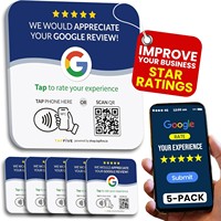 Carte NFC personnalisée pour avis Google, vente en gros, faible MOQ, plaque en acrylique avec support, code QR programmable, 13,56 MHz, étanche, pour entreprises
