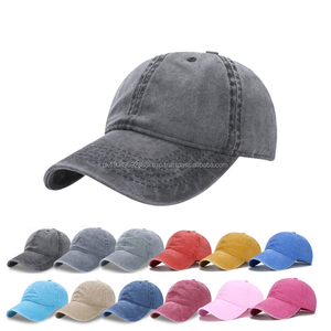 Chapeau de papa en détresse pour hommes de haute qualité personnalisé profil bas noir uni Vintage coton lavé casquette de Baseball non structurée 5 ajusté - Product Image 1
