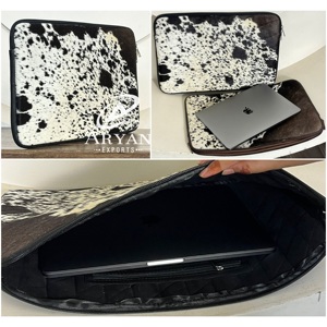 2025 New Cowhide Multi-Function Zipper Laptop Sleeve Premium Genuine Leather Customizable 15.6 Inch Laptop Bag & Protective Case - Product Image 1
