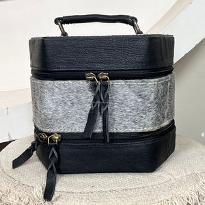 Nouvel étui à bijoux personnalisé pour femme en cuir de vachette véritable à motif damier, organiseur de voyage avec rangement pour bagues, boucles d'oreilles et colliers - Product Image 5