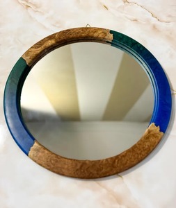 Premium Resin Inlay Wooden Wall Mirror Elegant Handcrafted Frame Mirror for Home Decor Hotel Interiors and Gifting - Product Image 3
