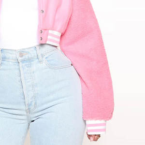 Chaqueta Varsity Corta Personalizada con MOQ Bajo para Mujer, Chaqueta Letterman de Béisbol para Mujer, Chaquetas Varsity Cortas de Invierno con Forro Polar - Product Image 5