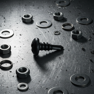 Tornillo Autorroscante PDC 11 de Acero al Carbono Recubierto de Negro con Cabeza Plana, Ranura Phillips, Rosca Estándar en Pulgadas, Grado 4.8/6.8 - Product Image 1