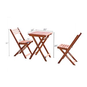 Marco bruno rossastro balcone legno bistrot Set elegante mobili da giardino per l'intrattenimento all'aperto - Product Image 3