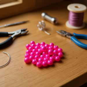 Perle di Vetro Rosa 6mm 20g per Creazione di Gioielli e Artigianato - Product Image 3