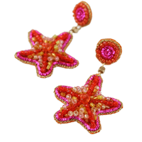 Anting-anting kancing mutiara imitasi bentuk hewan Bohemian bermanik biji trendi alami gaya Samudra untuk perhiasan pantai wanita