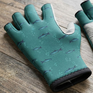 Gants de pêche unisexes à doigts ouverts avec impression par sublimation personnalisée, faciles à enfiler, légers et écologiques - Product Image 2