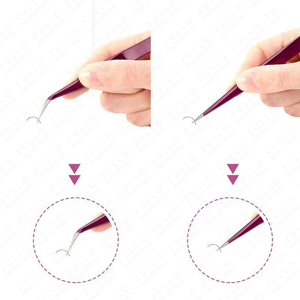 Straight & Curved Tip Stainless Steel Tweezers Nipper for Eyelash Extensions Pointed Precision <b>Tool</b> for Lash Application - Product Image 6