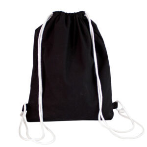Black <b>Drawstring</b> Gym Bag Custom Logo Sports <b>Backpack</b> Cotton Softback for Gym Travel Daily Use custom your Design - Product Image 4