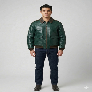 Luxury Wholesale Soft Cow Skin <b>Suede</b> Leather <b>Jacket</b> Men High-End Italian Style Genuine Leather Bomber Formal Leather Front - Product Image 5