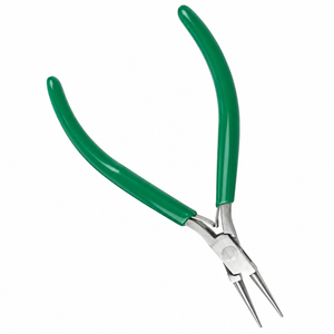 MANAN INSTRUMENTS Green Handle Stainless Steel <b>Round</b> <b>Nose</b> <b>Pliers</b> for Earring Making Light Weight DIY Jewelry Setting Tool - Product Image 4