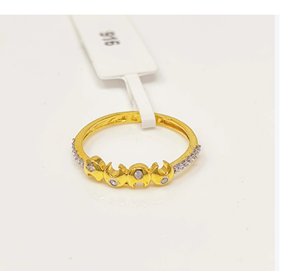 Elegant 22K Solid Yellow Gold <b>Elephant</b> Design Ring Sparkling Cubic Zirconia CZ Stacker Band Fine Jewelry 916 Stamped - Product Image 2