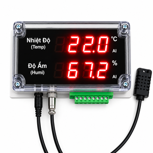 Smart Industrial Temperature & Humidity Monitoring Display with Visual <b>Alarm</b> System | AT-THMT-S – OEM Available - Product Image 1
