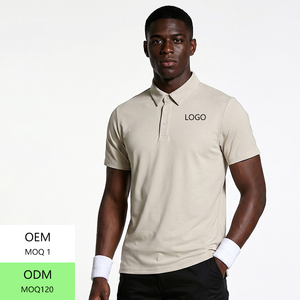 Chemises de golf de luxe pour hommes, respirantes, en nylon et élasthanne, avec impression de logo personnalisé, brodées, absorbantes, séchage rapide, pour la course à pied - Product Image 1