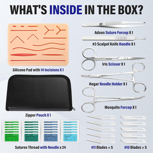 2026 Premium Quality Make <b>Own</b> With Wholesale Rate Suture Practice Kit Silicone Suture Pad With Tools Medical Training Sets - Product Image 5