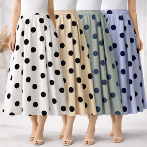Faldas Largas de Algodón Transpirable con Logotipo Personalizado para Mujer, Falda Midi Plisada al por Mayor, de Secado Rápido, Antideslizante, con Patrón Sólido - Product Image 2