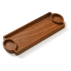Gran oferta, plato de madera de acacia, bandeja de madera para servir para decoración del hogar, charcutería, aperitivos, platos para servir, tablero de inmersión con Chip - Product Image 1