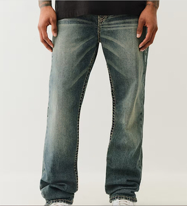 Jeans de Mezclilla para Hombre, Corte Recto, Holgados, Transpirables, Lavado a la Piedra, Estilo Casual, Algodón de Peso Medio, para Otoño - Product Image 6