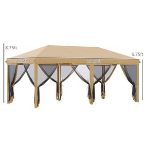 Tenda Pop-up Beige 3x6 Metri con Rete per Eventi all'Aperto - Product Image 2