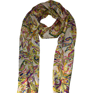 Dupatta en Chiffon Poly à Imprimé Floral Multicolore, Léger et Doux, Vêtement Ethnique Traditionnel pour Femmes et Filles, Élégant et Stylé, Mode d'Été - Product Image 1