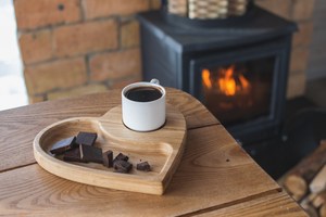 Bandeja de Madera de Acacia Ecológica en Forma de Corazón, Regalo para el Día de San Valentín, Plato para Servir Postres de Madera Natural, Venta Caliente para Bodas y Fiestas - Product Image 2