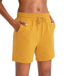 Shorts Deportivos Transpirables con Logotipo Personalizado, Cierre con Cordón, Material Spandex/Poliéster, Cintura Alta, Shorts Casuales para Mujer - Rápido - Product Image 3