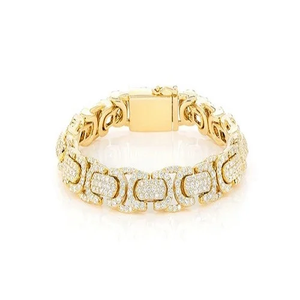 S925 Sterling <b>Silver</b> Round Cut Diamond <b>Bracelet</b> New Arrival Hip Hop Cuban Jewelry For Men's Moissanite <b>Bracelet's</b> For Retailer's - Product Image 1