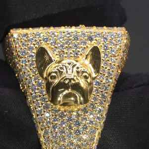 Bague en argent sterling 925 de luxe pour homme, style hip-hop, avec moissanite, initiales personnalisées, testée au 100 % positivement au testeur de diamants, idéale pour les fiançailles - Product Image 4