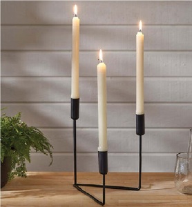 Support à bougies en fer noir, design circulaire, durable, décoration d'intérieur, porte-bougie à trois niveaux - Product Image 3