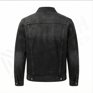 Personnalisé vente en gros vêtements classiques de haute qualité 2025 nouveau style de mode hiver hommes veste en jean décontracté solide avant Logo - Product Image 3