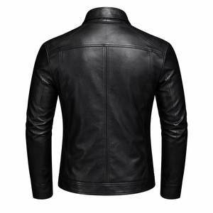 Veste en cuir synthétique pour homme, résistante, 750 GSM, col rabattable, imperméable, respirante, écologique, logo personnalisé en relief - Product Image 2