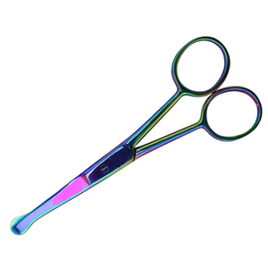 Ciseaux à sourcils professionnels en acier inoxydable, droits et tranchants, avec poignée confortable, logo personnalisé, pour salon de beauté, mini ciseaux de sécurité pour femmes - Product Image 1
