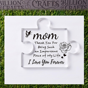 Pièce de puzzle en acrylique transparent gravée au laser, cadeau pour maman, souvenir de la fête des mères, décoration de bureau - Product Image 4