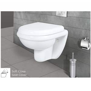 Inodoro suspendido de pared de diseño moderno y resistente, en forma de Spenta, 545x370x380mm, cerámica sanitaria, para uso comercial en baños. - Product Image 3