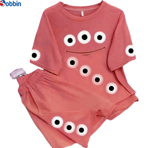 Ensemble 2 pièces personnalisé pour femme, nouvelle mode estivale, t-shirt et short imprimés, survêtement décontracté ample - Product Image 4