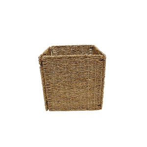 Trending <b>Square</b> Rattan Storage <b>Basket</b> 30x30x30cm Handwoven Organizer for Living Room Rustic Style - Product Image 3