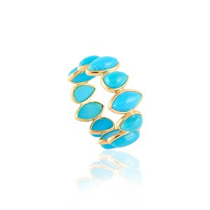 18K Gold Sapphire Ruby Emerald Eternity Band Wedding Ring - Product Image 4