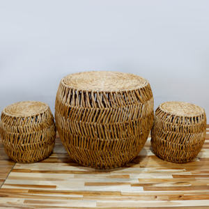 Taburetes de mostrador de algas marinas de Vietnam naturales hechos a mano de Artex Dong Thap Factory taburete de bar de ratán hecho de jacinto de agua - Product Image 5