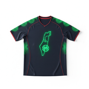 เสื้อฟุตบอลปาเลสไตน์แบบสั้น ระบายอากาศได้ดี แห้งเร็ว ขายส่ง รับทำโลโก้ เสื้อฟุตบอลแบบซับลิเมชั่น ลายธงชาติปาเลสไตน์ - Product Image 1
