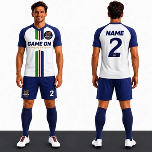Camiseta de Fútbol Personalizada con Estampado por Transferencia de Calor, Uniforme de Entrenamiento de Secado Rápido para Clubes Deportivos, Unisex, 100% Poliéster - Product Image 1
