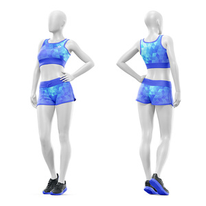 Conjunto de Sujetador Deportivo y Pantalones Cortos de Yoga Sublimados Personalizados al por Mayor para Mujer, Ropa Deportiva Transpirable y Ecológica de Fábrica - Product Image 4