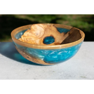 Bol mélangeur rond en bois et résine au design tendance, grande taille, best-seller, vaisselle de cuisine, bol de table - Product Image 2