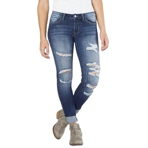 Mallas vaqueras elásticas para mujer, Jeggings ajustados de nuevo aspecto, de talla grande, 3/4 - Product Image 2