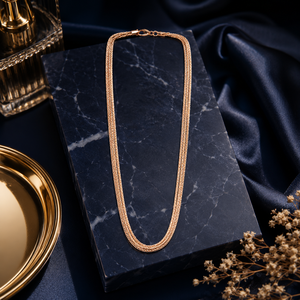Collier tendance pour femme Namivaa, chaîne tressée bicolore multi-brins, finition polie, idéal pour les anniversaires et les fêtes - Product Image 1
