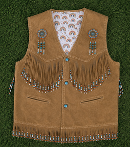 Chaleco de Cuero de Gamuza Estilo Vaquero Occidental para Hombre, Diseño Moderno con Flecos, Gran Venta |   Proveedor de Chalecos de Cuero Hechos a Mano de Primera Calidad - Product Image 6