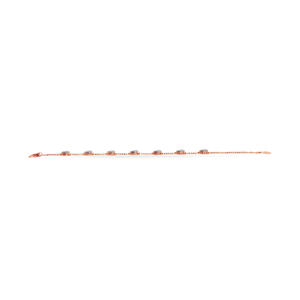 Bracelet élégant en or rose avec diamants en forme de goutte pour femmes |   Bracelet chaîne avec diamants en forme de poire |   Bijoux fins minimalistes - Product Image 2